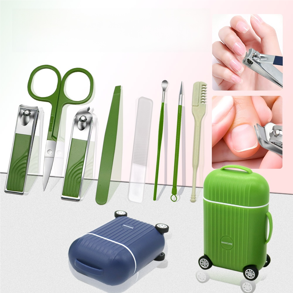 8 Pcs Mini Suitcase Manicure Pedicure set